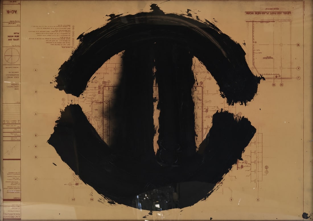 ALDO TAMBELLINI (ITALIAN-AMERICAN, 1930-2020).: Untitled'. Circa 2010. Acrylic on architectural paper. Provenance: Gift of the artist to the consignor. Property of a Manhattan, NYC estate. Dimensions: 30" h x 42.25" w. Frame: 32.75" h x 44.75" w.
