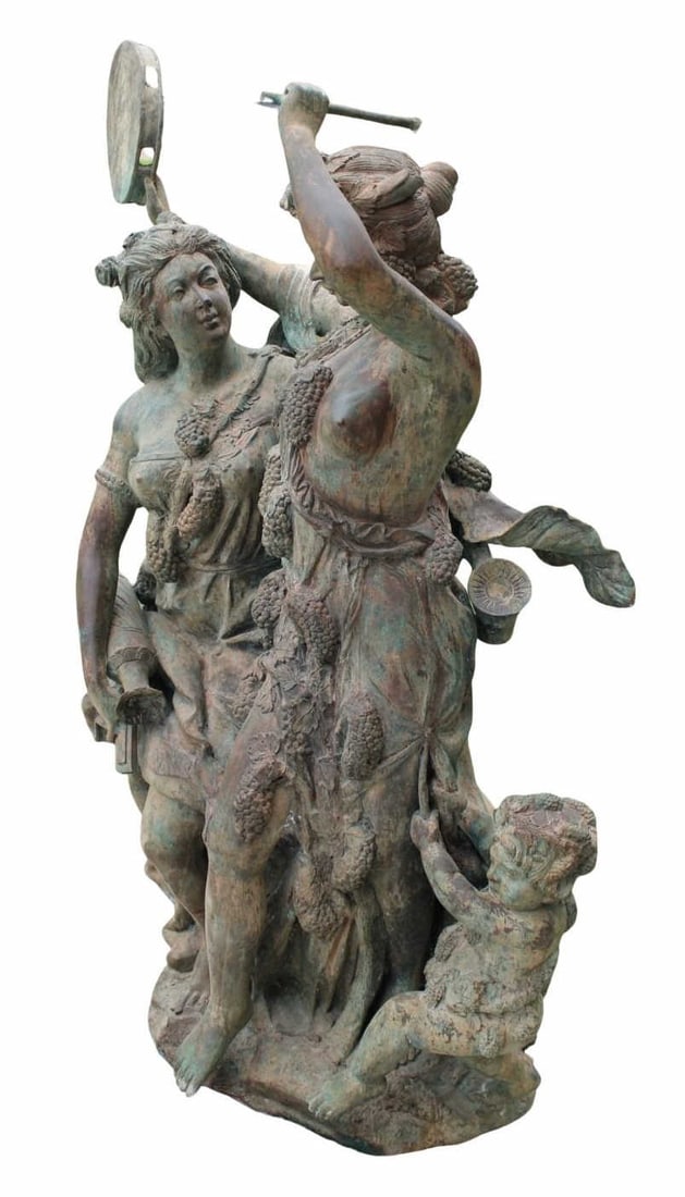 Vintage and Fine Quality Bronze Classical Figural: Grouping. From a Queens, NY estate. - Dimensions: 65" h x 43" w.