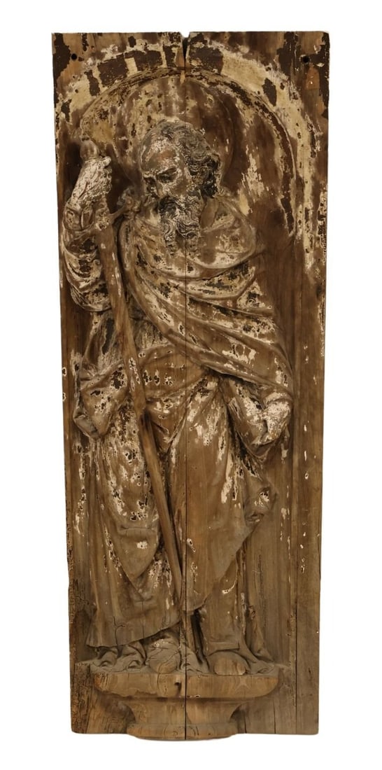 Antique Carved Wood Relief: From a White Plains, NY estate.