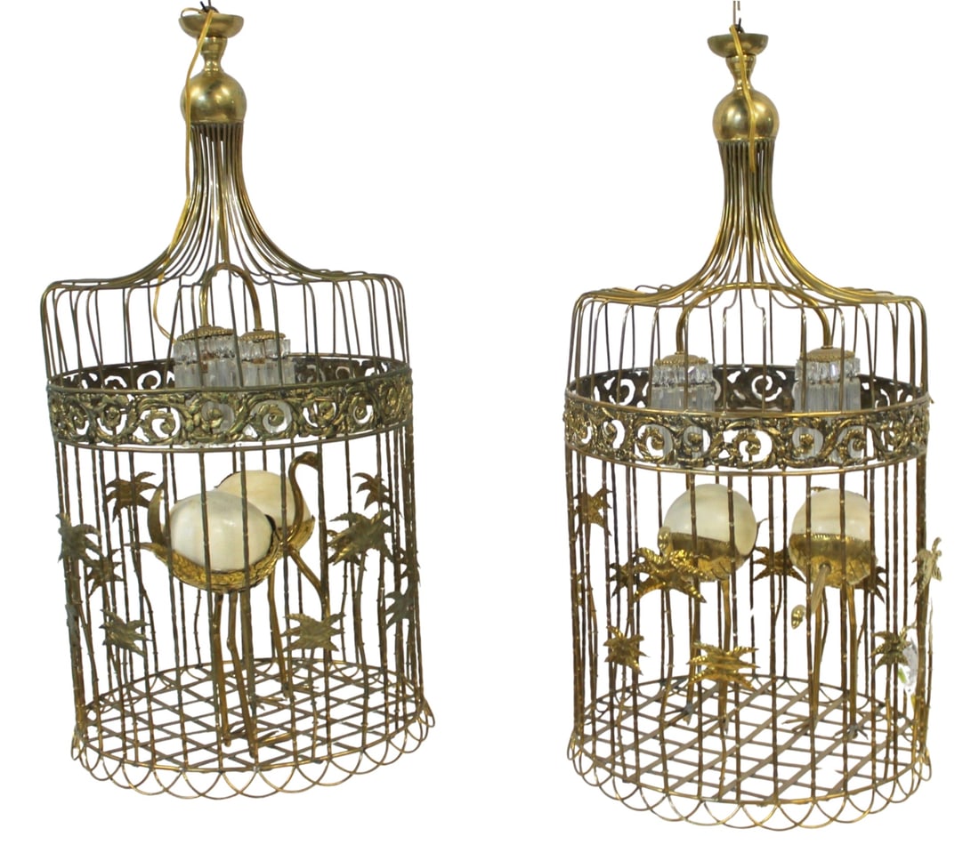Large & Impressive Pair of Brass Cage Form (1 of 8)