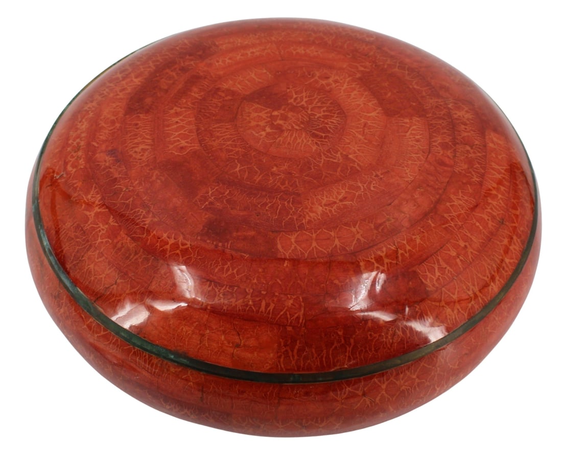 Large Signed Karl Springer Circular Box. (1 of 8)