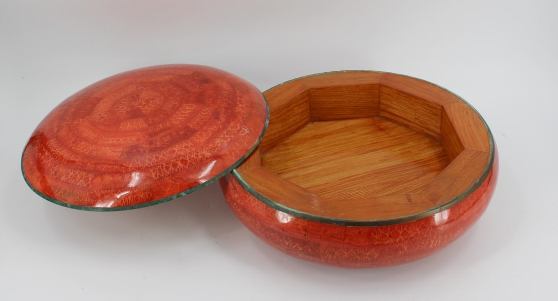 Large Signed Karl Springer Circular Box. - 5