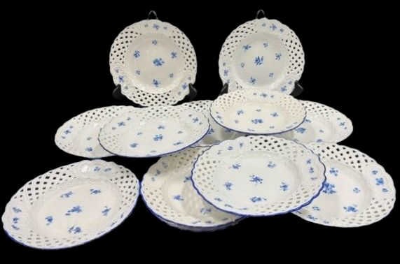 Stack of Meissen Reticulated Porcelain Dishes (1 of 9)