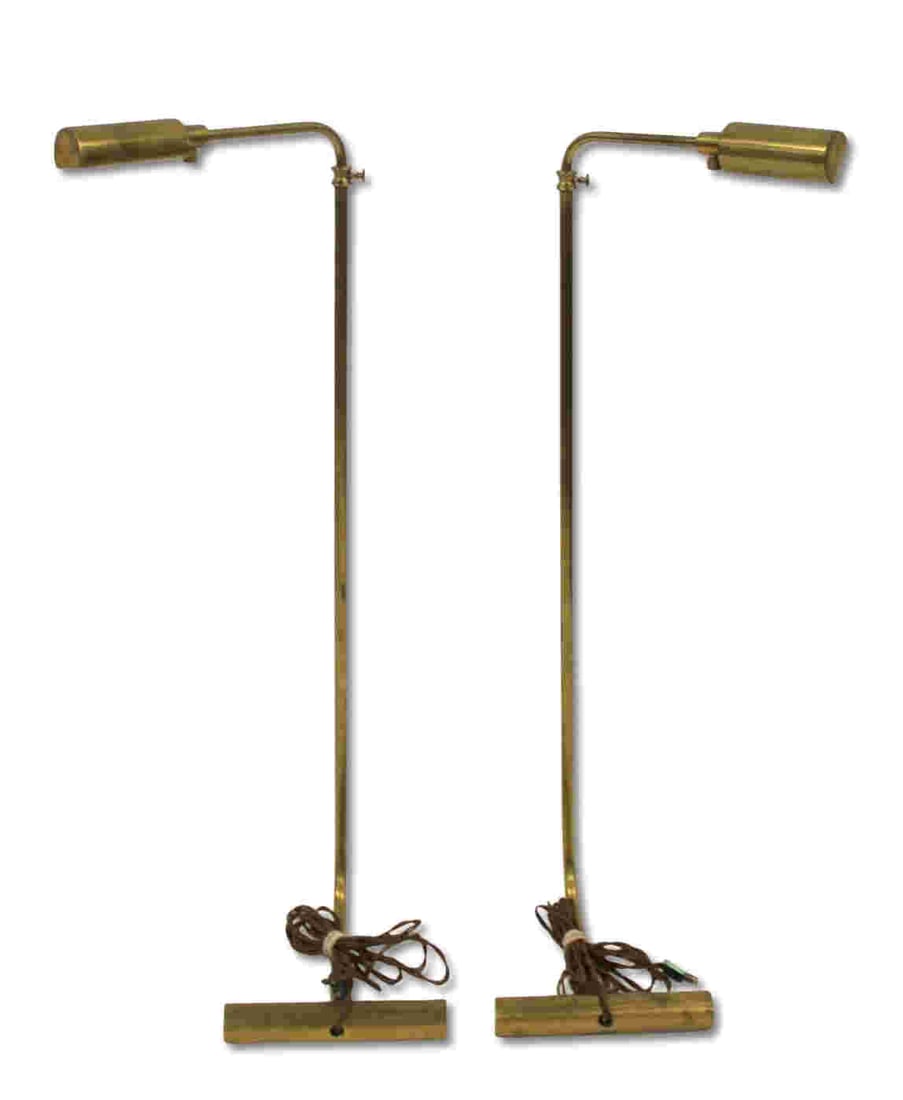After Cedric Hartman Pair of Midcentury Brass: Floor Lamps. Heavy and super quality. Apparently unsigned. From a Queens, NY estate - Dimensions: 37"h x 12"w