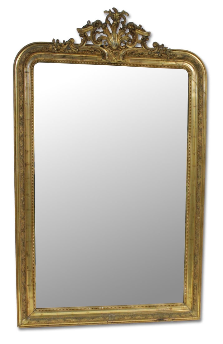 Antique Carved Giltwood Pier Mirror. (1 of 5)