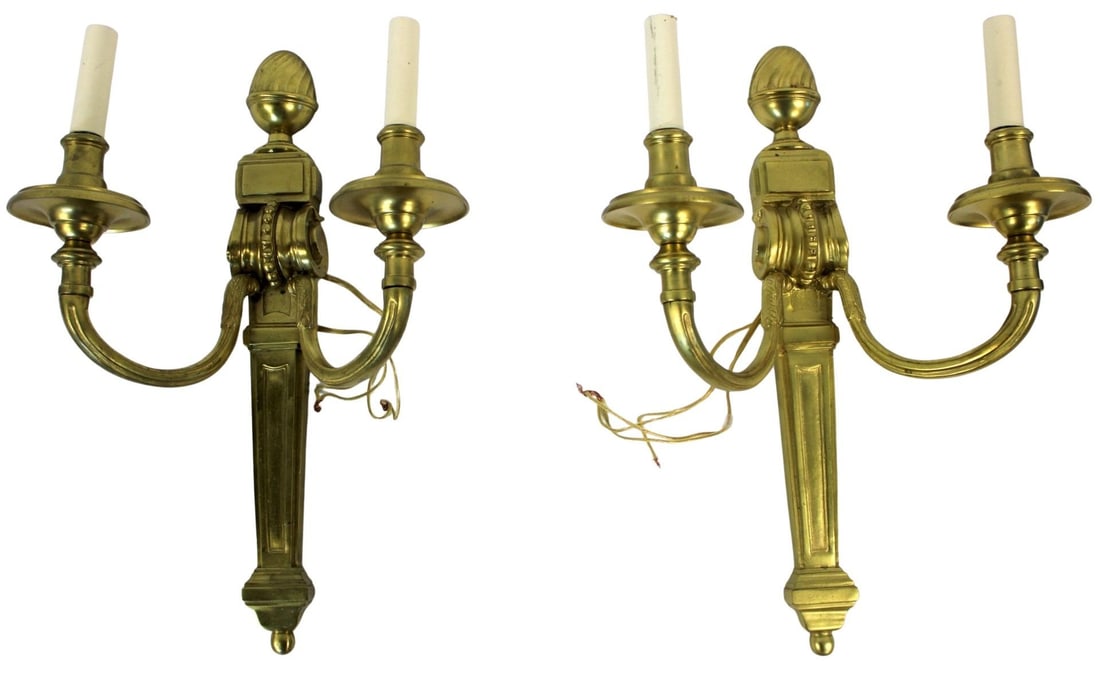 A Vintage & Fine Quality Pair of Bronze 3 Arm (1 of 5)