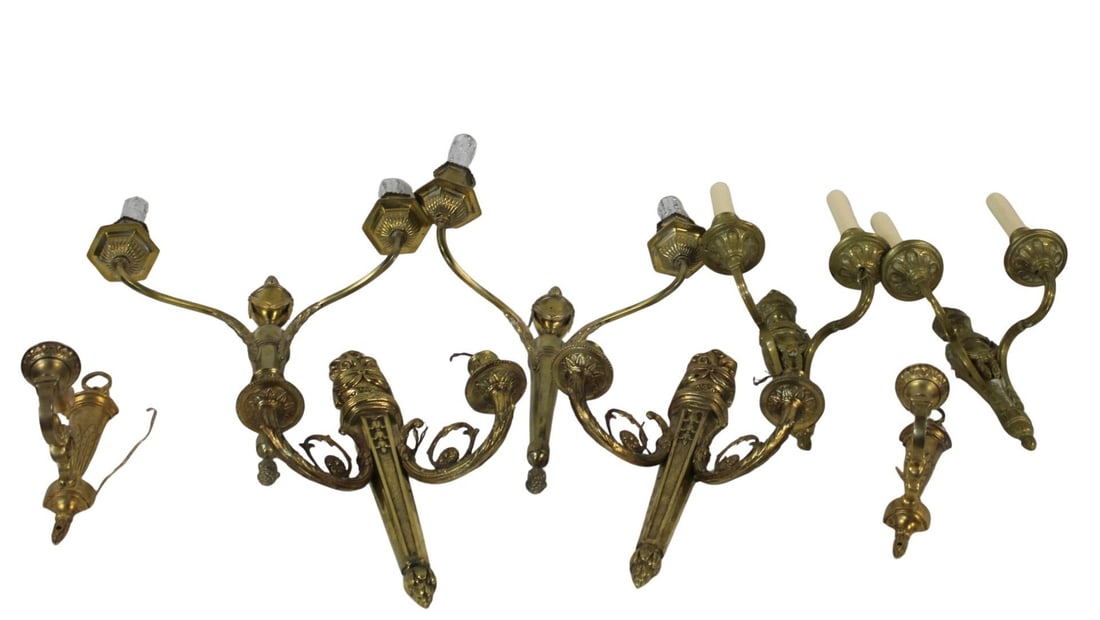 4 Pairs Of Vintage Bronze Sconces. (1 of 11)