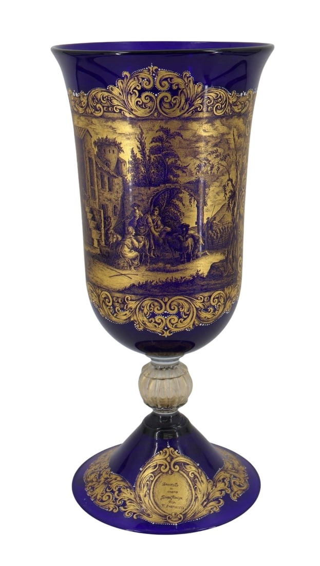 Cobalt & Gilt Decorated Goblet (1 of 11)