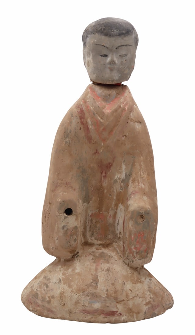 Antique Chinese Painted Tomb Attendant. (1 of 11)