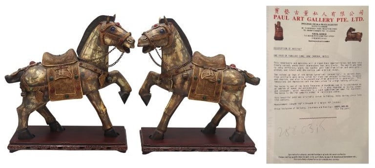 SILVER. Pair of Signed Chinese Silver and Bone (1 of 20)