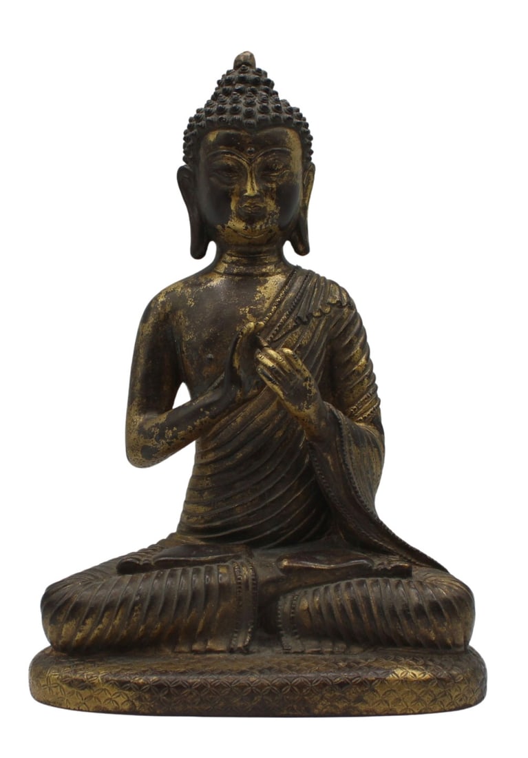 Southeast Asian Gilt Bronze Seated Buddha. (1 of 11)