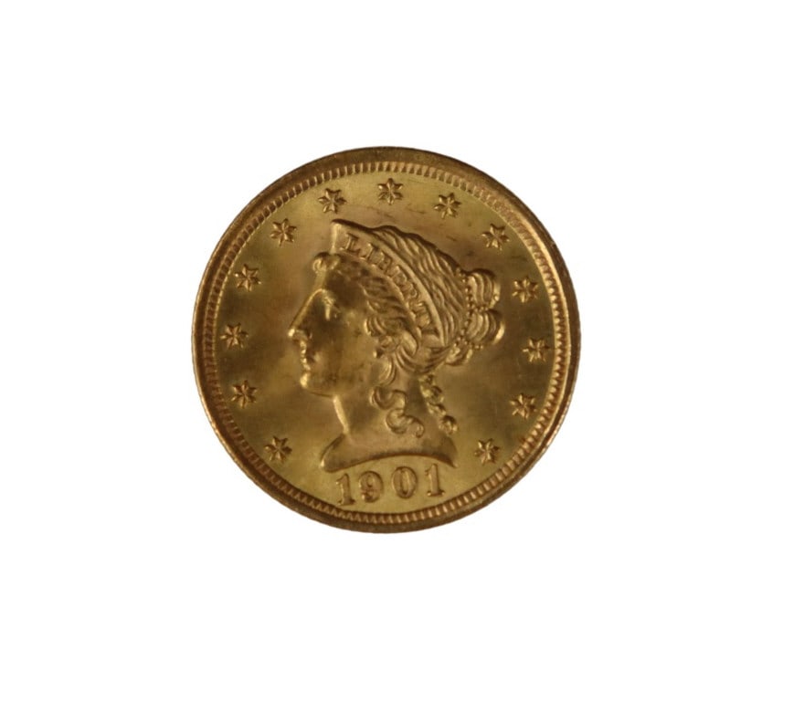 NUMISMATICS. 1901 $2.50 Liberty Head Gold Coin (1 of 2)