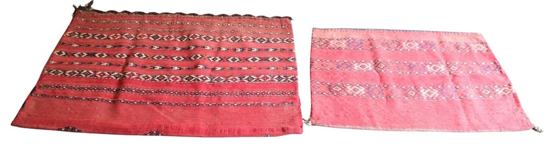 2 Vintage & Finely Hand Knotted Kilm Camel Bags.: From a Greenwich, CT estate. - Dimensions: 2ft x 2ft 10" & 2ft 5" x 3ft 8"