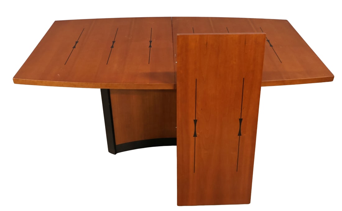 Vintage Parzinger Style Table & Leaf.: Table pulls apart to let leaf insert. From a Greenwich CT estate. - Dimensions: 30.25" x 72" x 42" & leaf 18"