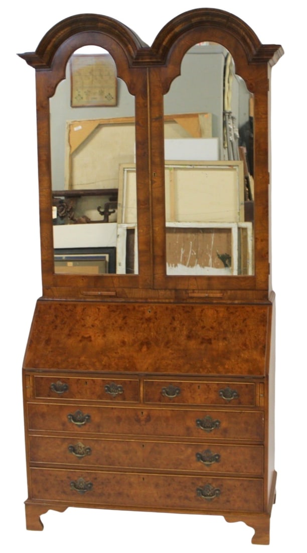 Vintage Burl Walnut Secretary / Cabinet. (1 of 7)