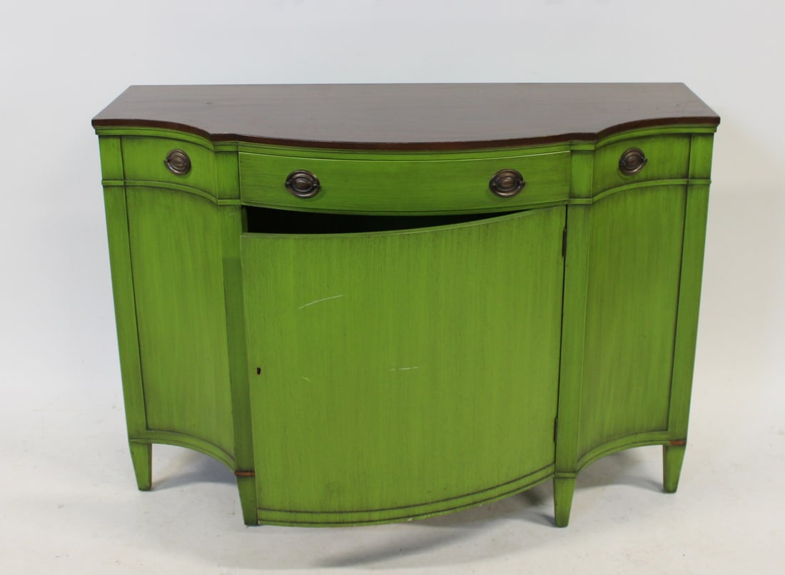 BAKER Signed Bow Front Cabinet. - 2