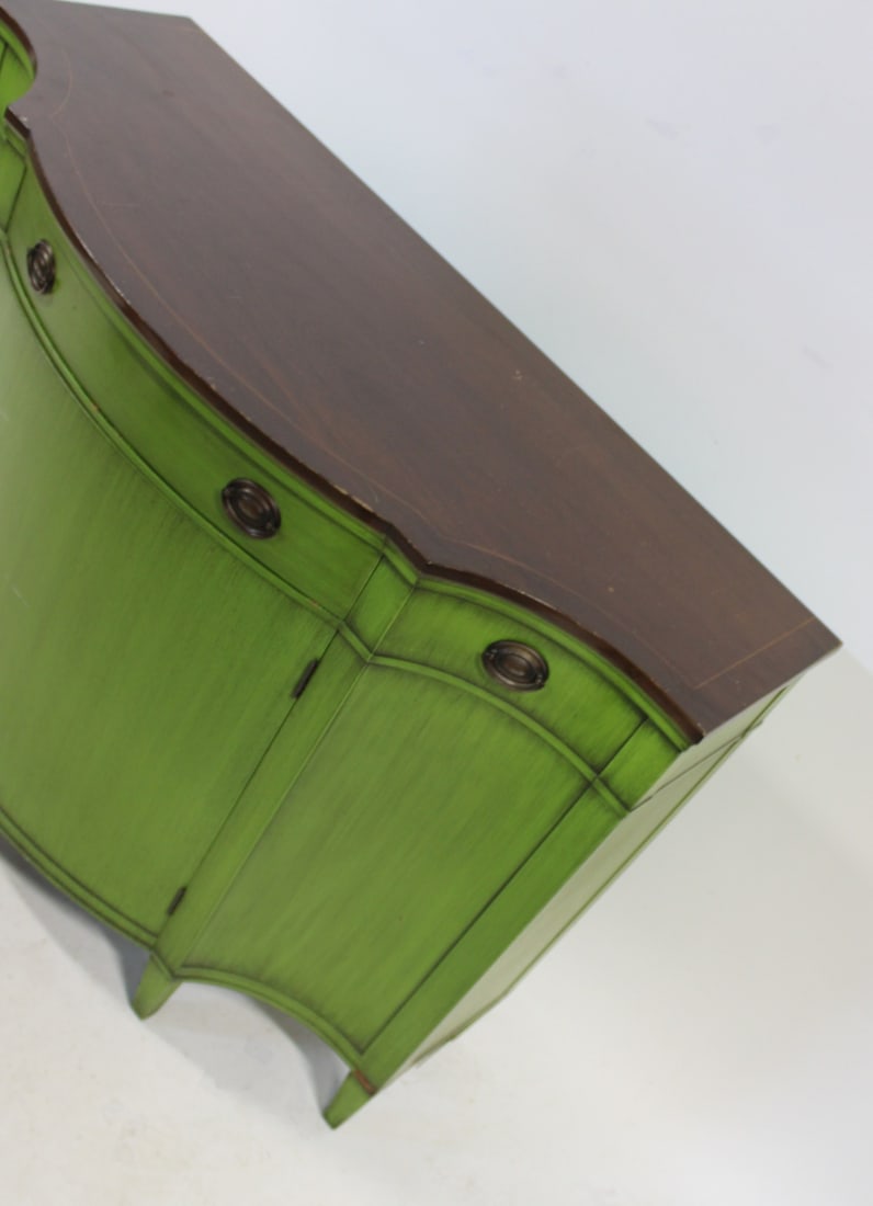 BAKER Signed Bow Front Cabinet. - 4