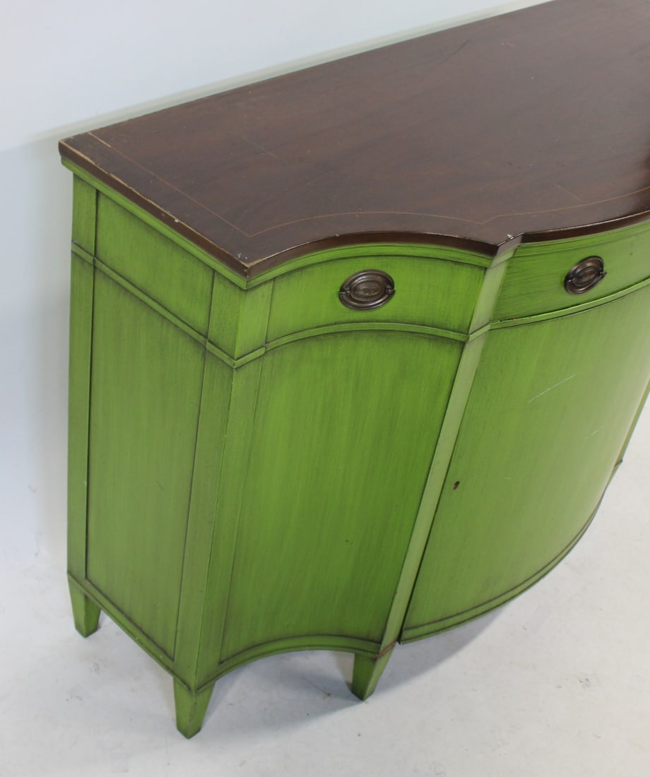 BAKER Signed Bow Front Cabinet. - 7
