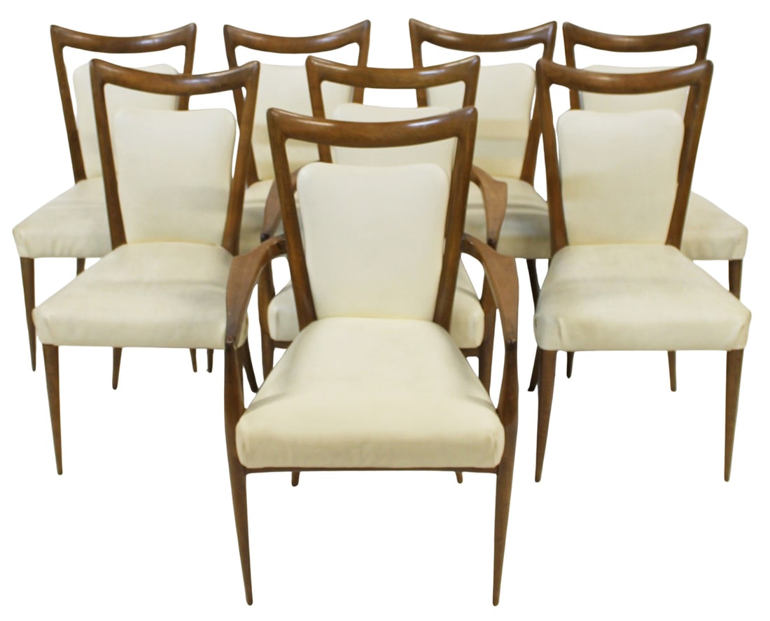 Set of (8) Midcentury Gio Ponti Style Chairs. (1 of 10)
