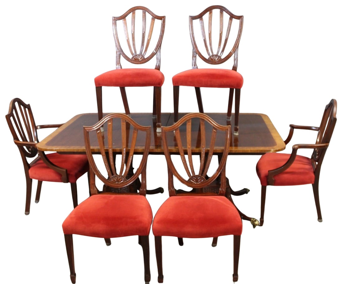 BAKER Banded Mahogany Dining Table Together (1 of 14)