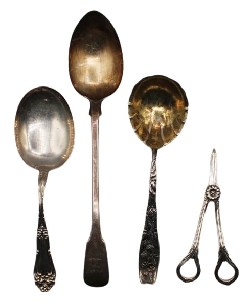 SILVER. Collection of (4) Silver Serving Utensils. (1 of 20)