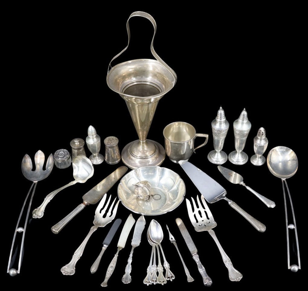 STERLING Assorted Sterling Hollowware and Flatware (1 of 20)