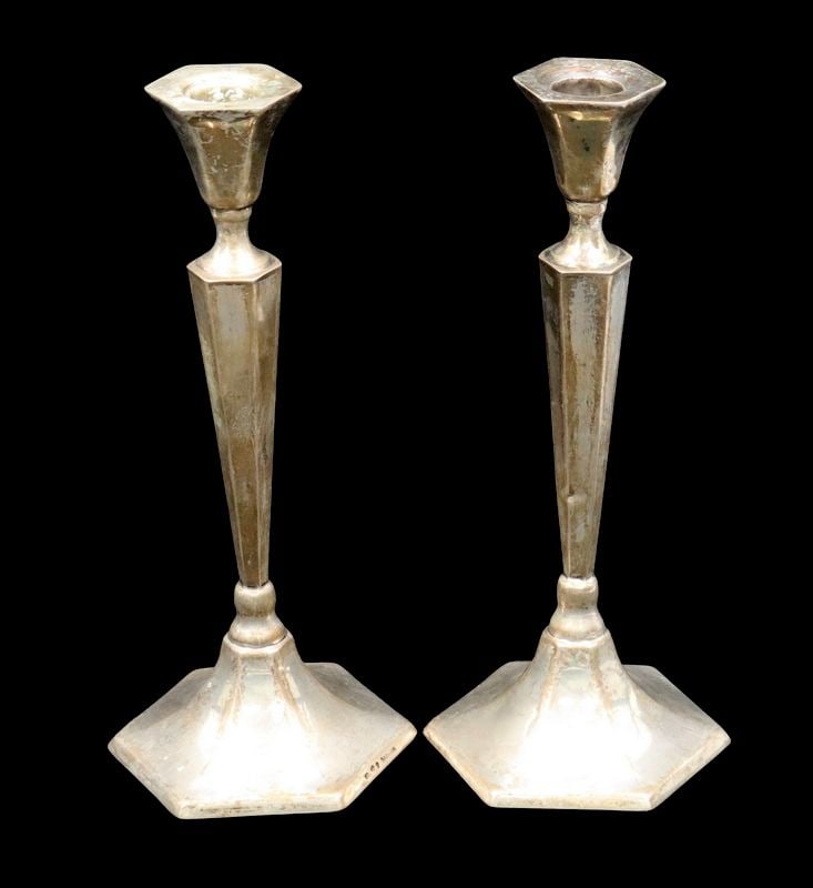 SILVER. (3) Pair Assorted Silver Candlesticks. - 2