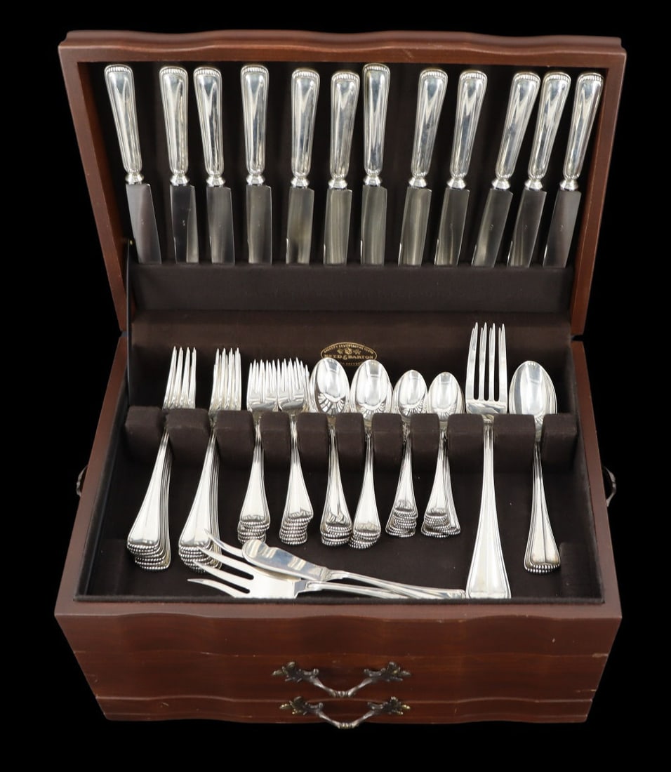 STERLING Spectacular Italian Sterling Flatware Set: The silver set was manufactured in Bologna, Italy, by Fabbrica Argenteria Clementi di Giovanni Mantel & C. S.p.A. The firm was established on December 1, 1912, originally as a subsidiary of the German