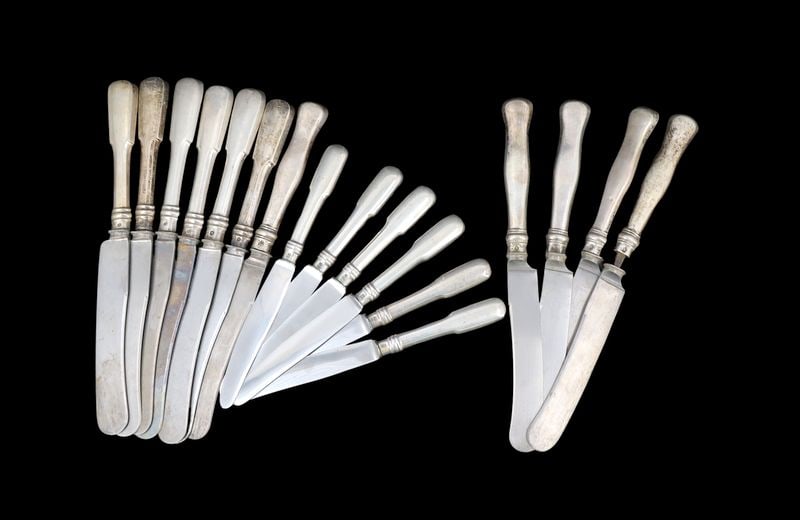 SILVER. Assorted Continental .800 Silver Flatware. - 17