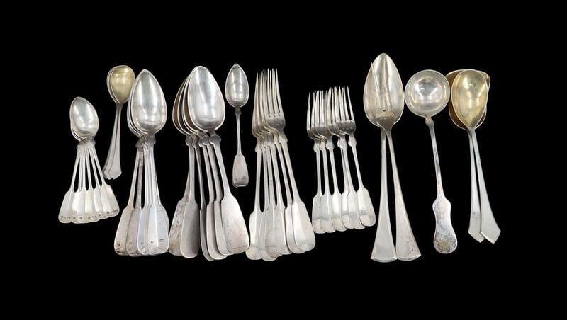 SILVER. Assorted Continental .800 Silver Flatware. - 2