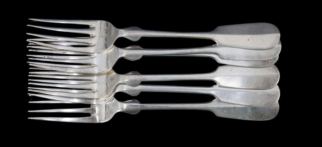 SILVER. Assorted Continental .800 Silver Flatware. - 8