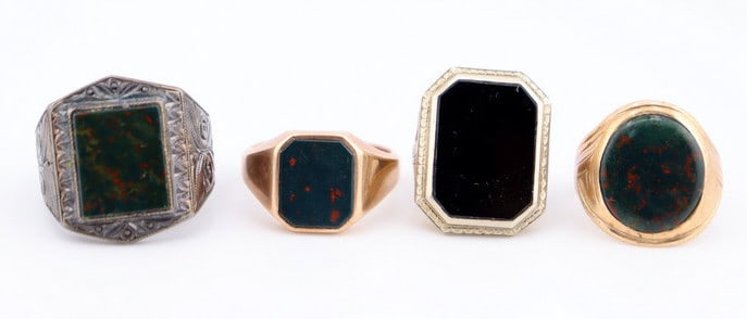 JEWELRY. (3) Assorted Men's 10kt Gold Rings. (1 of 12)