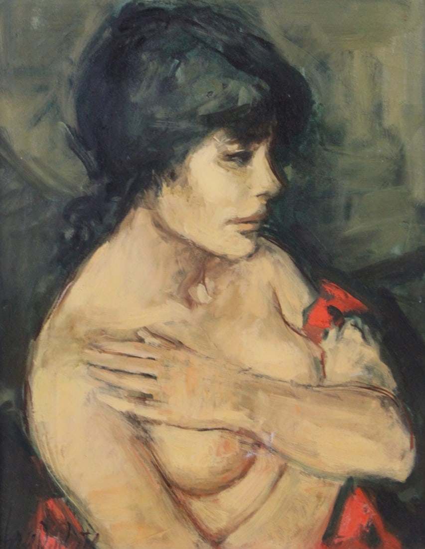 JAN De RUTH (Czech / USA 1922 - 1991): Oil on canvas, signed. From a Harrison NY estate. - Dimensions: 14" x 11" & Framed 22" x 19"