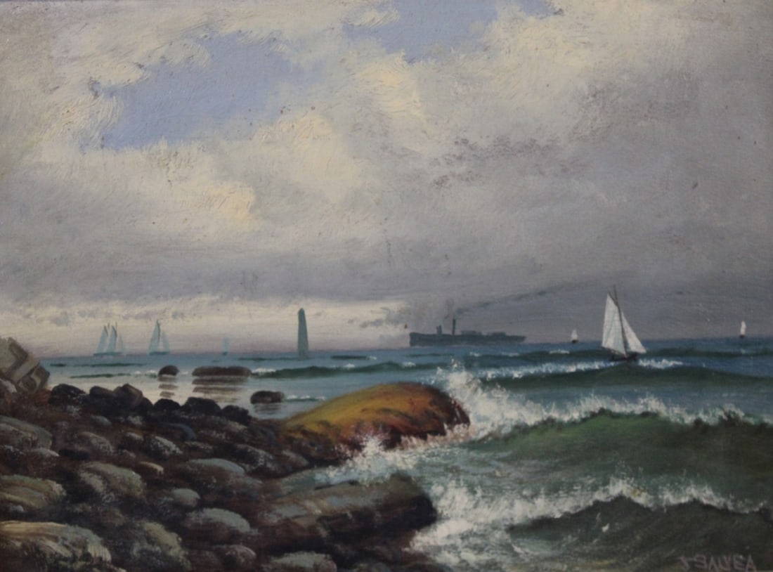 J. SALVEA Signed Oil On Board.