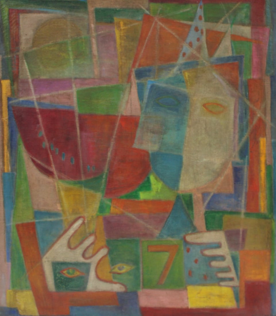 MIRIAM E. HALPERN Signed Oil On Canvas: "Children's Party". Oil on canvas, signed. From New Rochelle NY estate. - Dimensions: 30" x 25"