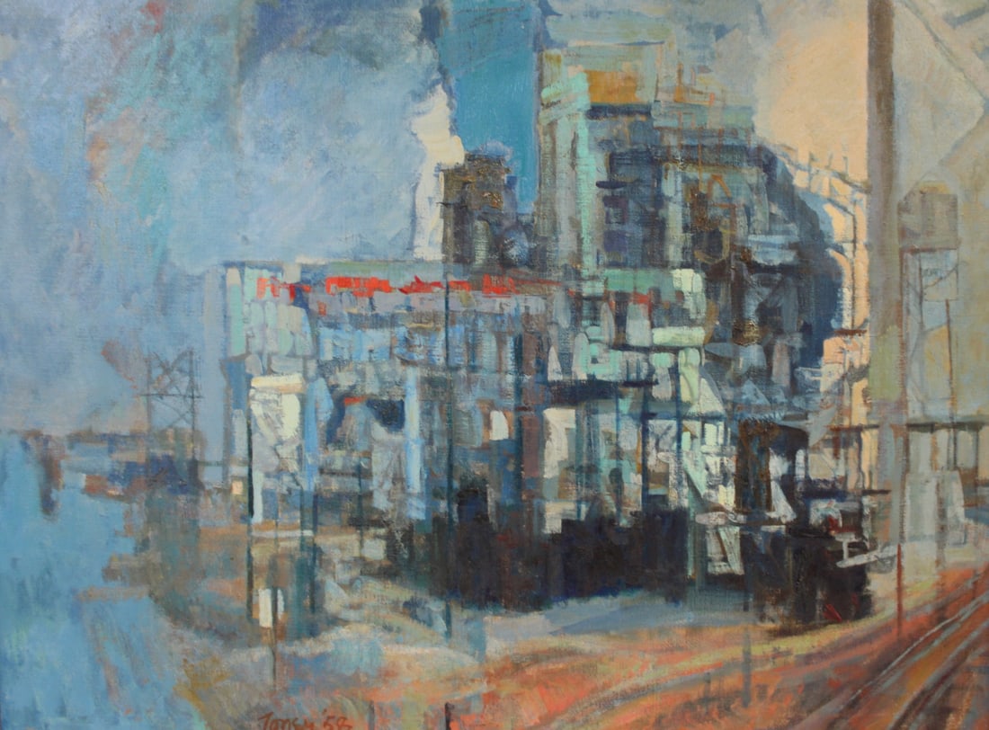 ANTHONY TONEY ( USA 1913 - 2004): "Connecticut". Oil on canvas, signed and dated '58. From a Riverdale NY estate. - Dimensions: 36" x 48" & Frame 43" x 55"