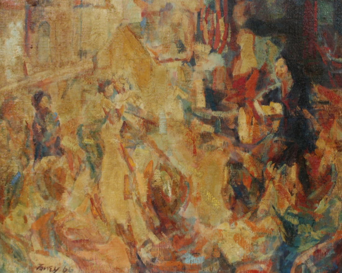 ANTHONY TONEY ( USA 1913 - 2004): Oil on canvas, signed and dated 66 lower left. From a Riverdale NY estate. - Dimensions: 20" x 25"