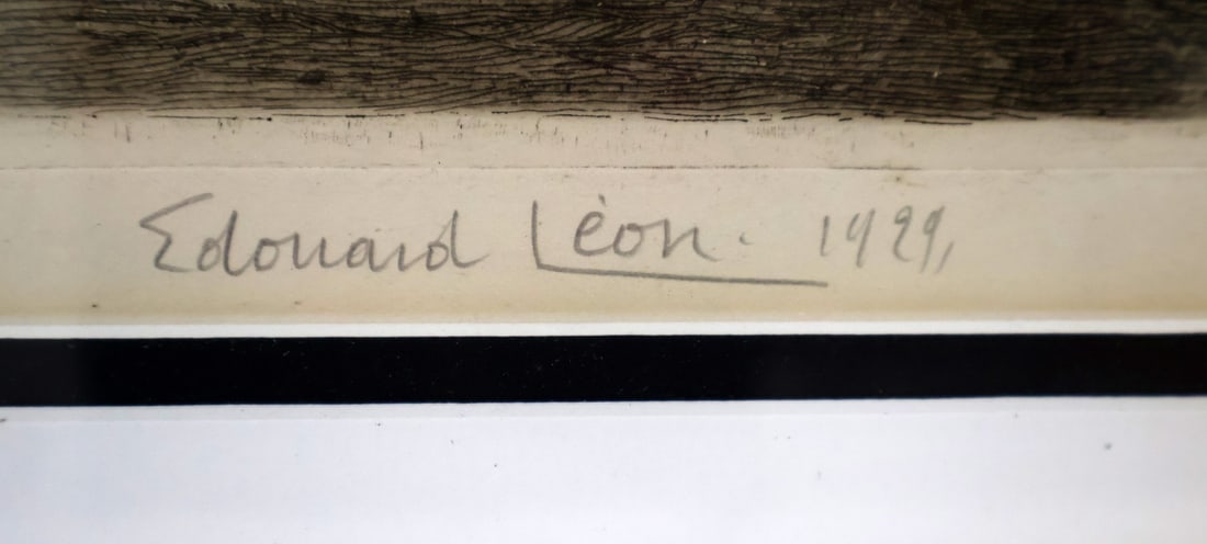 Edouard Leon. Etching - 3