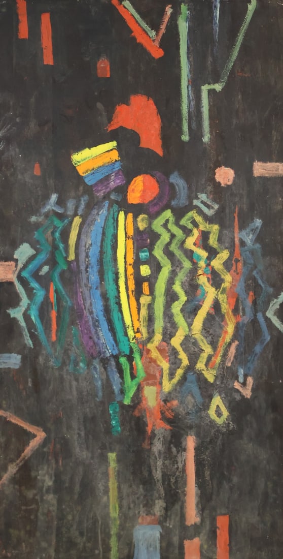 IRVING LEHMAN (UKRAINIAN / AMERICAN, 1900-1982).: Abstract oil on board, unsigned. From the Irving Lehman estate. - Dimensions: 48" x 24"