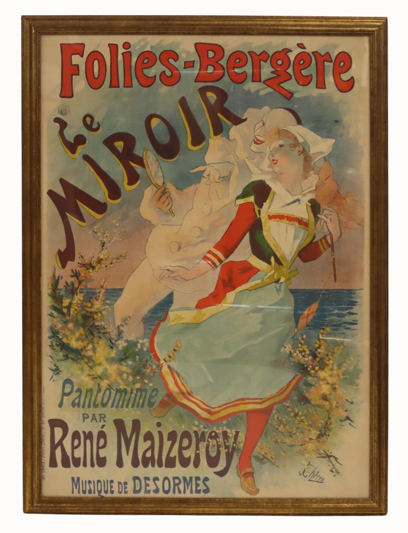 JULES CHERET Framed Follies Bergere Poster. (1 of 8)
