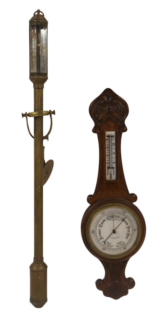 Lot of 2 Antique Barometers. (1 of 6)