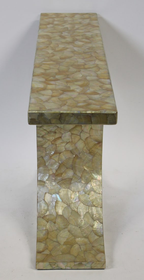 Midcentury Abalone Shell Console Table. - 4