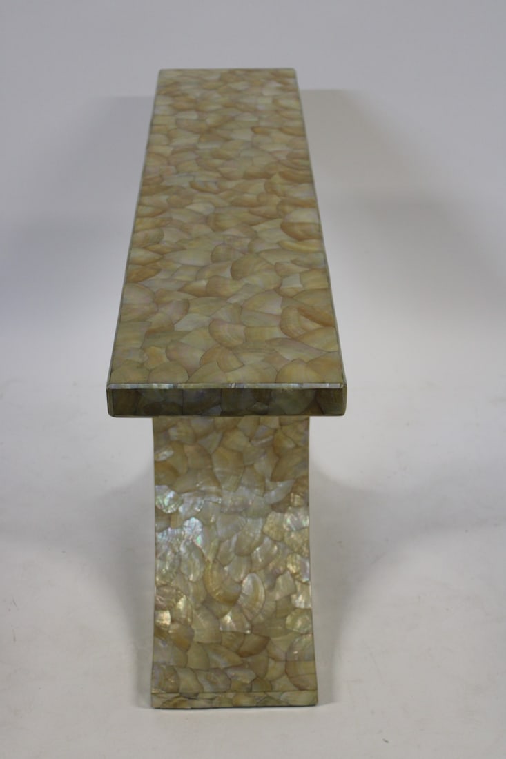 Midcentury Abalone Shell Console Table. - 5