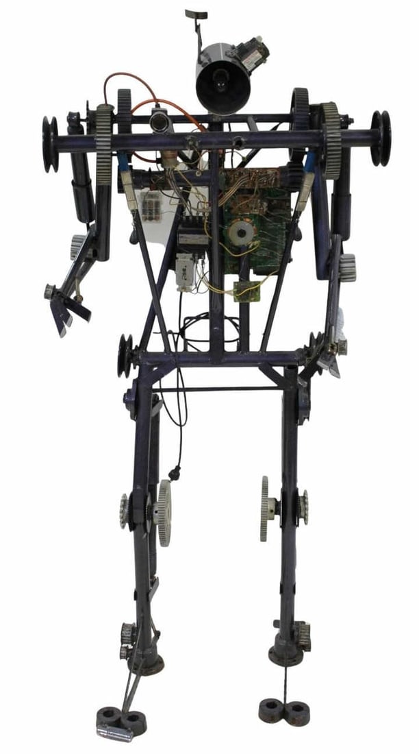 Large Robot Sculpture.: From the estate of a 50+ year antique dealer specializing in decorative arts with an emphasis on Opaline glass boxes.
