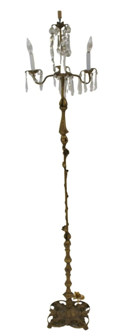 Art Deco Ornate Brass Floor Lamp. (1 of 4)