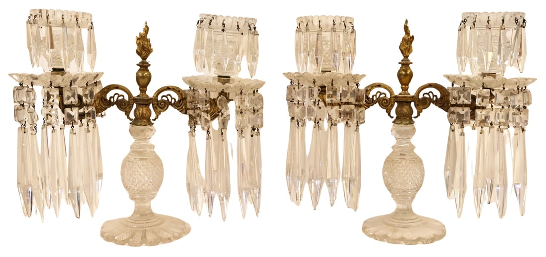 Pair of Baccarat Quality Cut Glass Girondelles. (1 of 8)