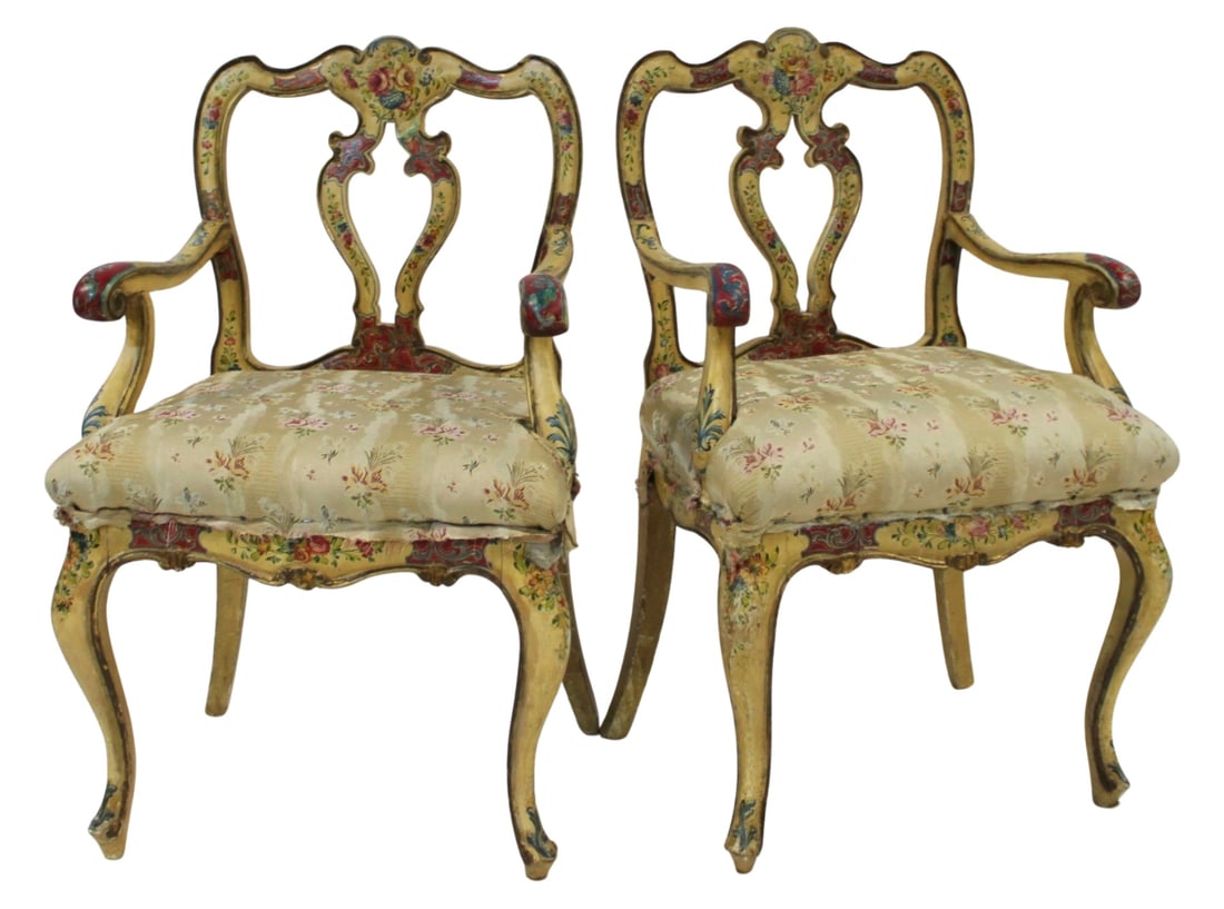 Antique Pair of Italian Paint Decorated (1 of 5)