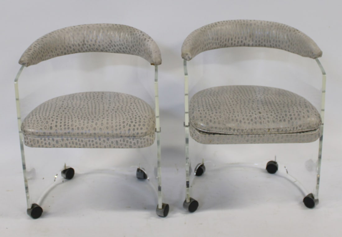After Vladimir Kagan Pair of Lucite Chairs. (1 of 5)