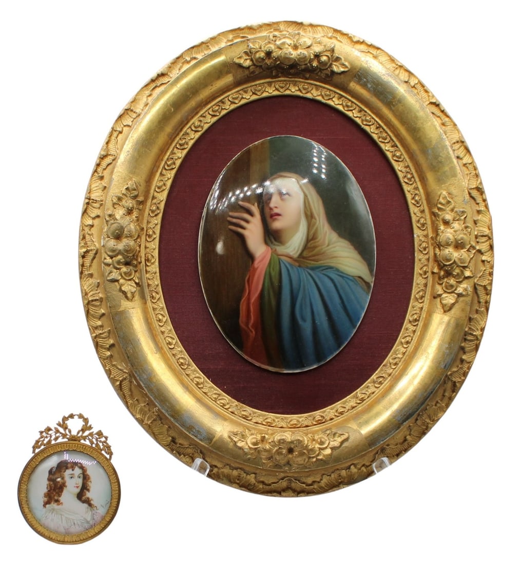 Antique KPM Plaque and Small Portrait in Gilt (1 of 16)
