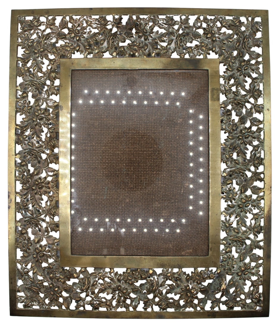 Large Bradley & Hubbard Gilt Metal Floral Frame. (1 of 9)